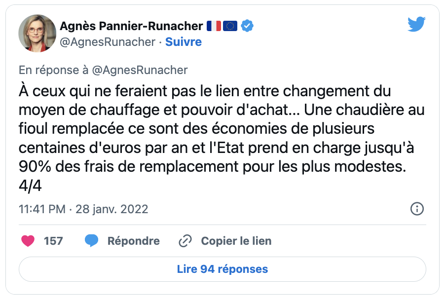 ministre chaudière fioul